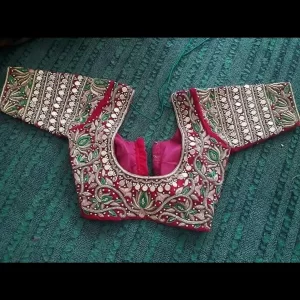 Maroon designer hand zardosi work Designer wedding saree lehenga blouse=43929820889301
